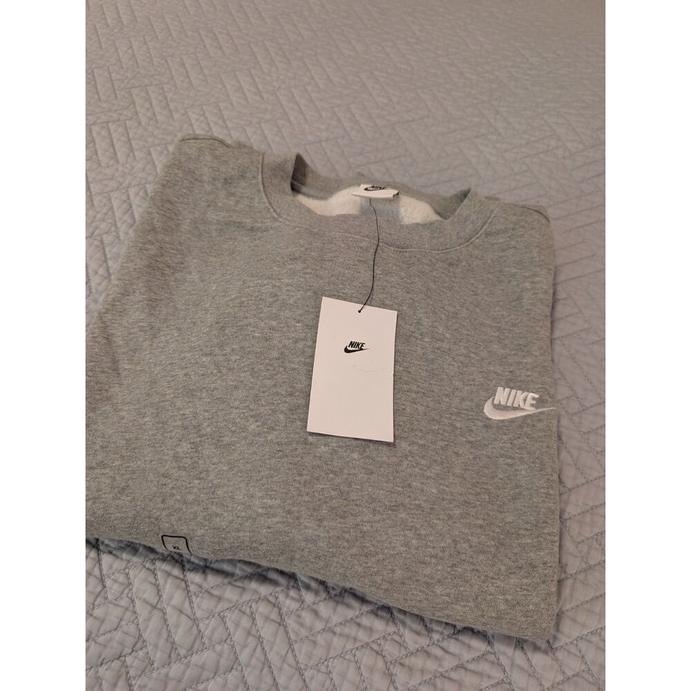 NWT Nike Men's Sweatshirt XL Gray Sportswear Club Fleece Crewneck (0287) - Picture 2 of 12
